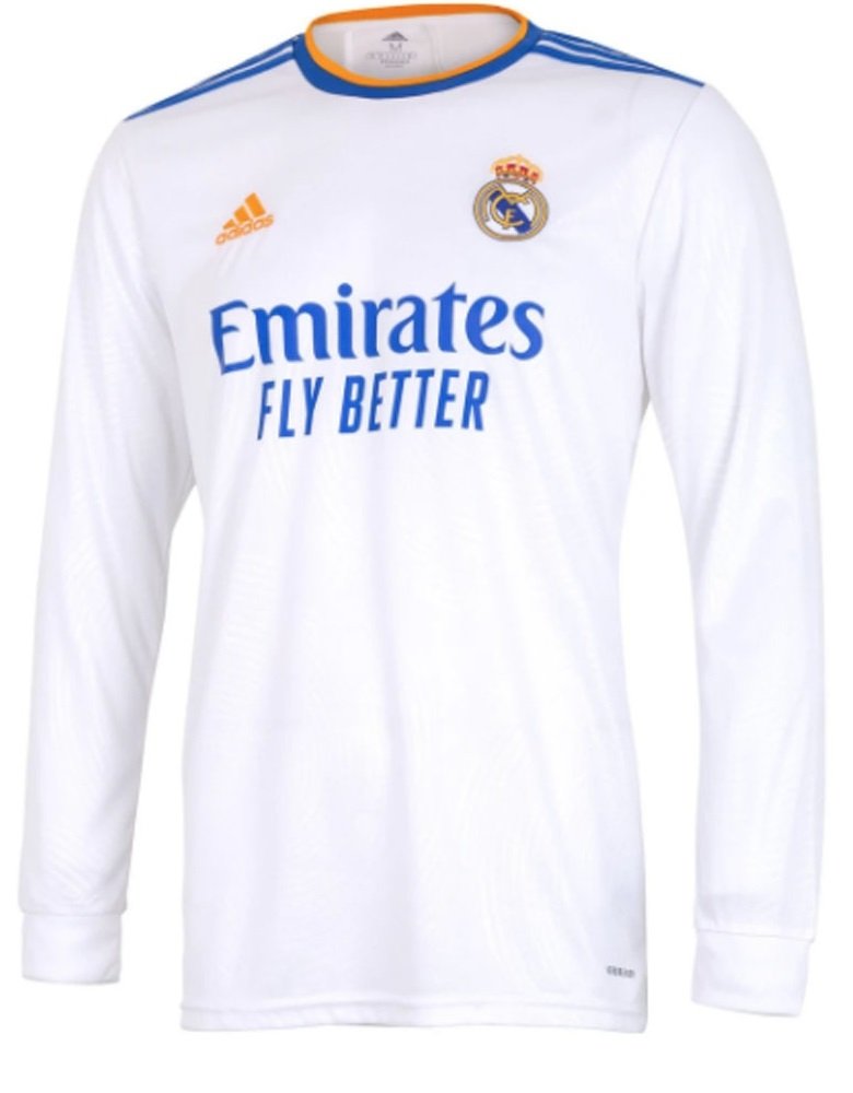 Camisa I Real Madrid 2021 2022 Adidas oficial manga comprida